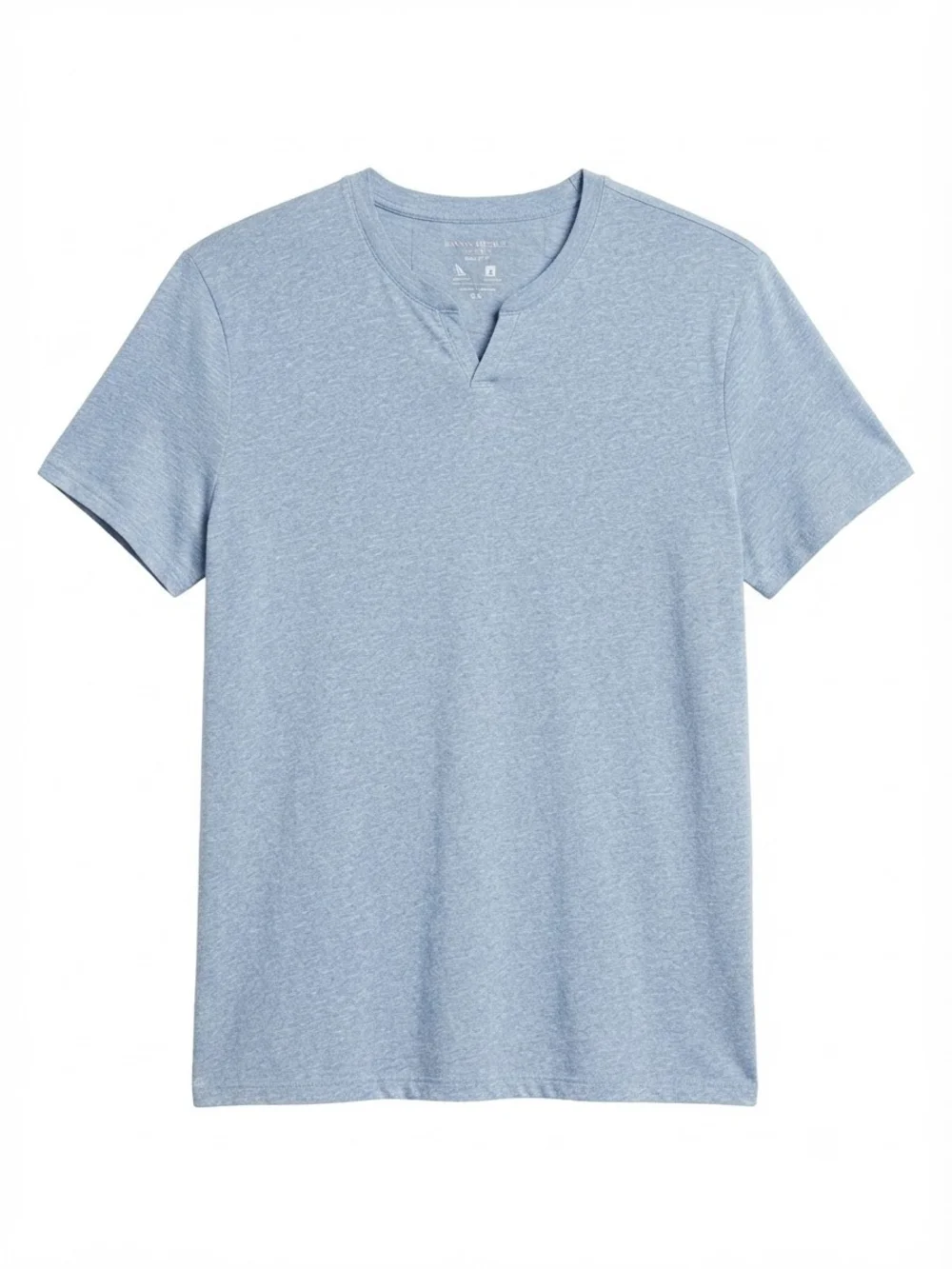 Banana Republic Men's Light Blue V‑Notch Short Sleeve Shirt